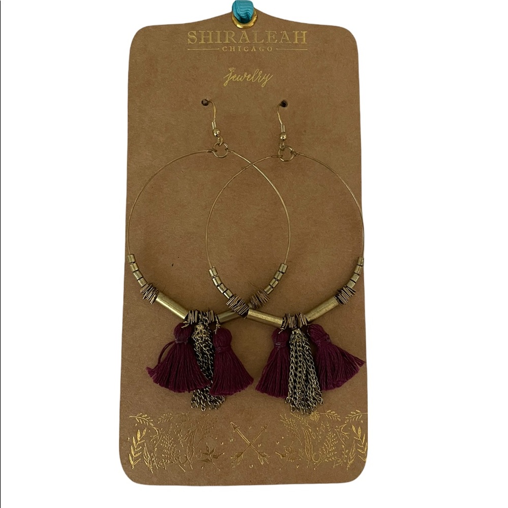 2 for $15 Shiraleah Wine Sylvia Earrings